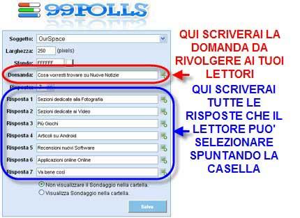 99polls 99polls per creare Sondaggi personalizzati sul tuo Sito