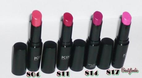 KIKO - Swatch e Review Ultra Glossy Stylo 804, 811, 814, 817