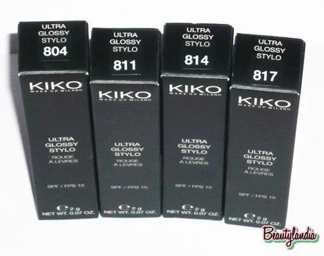 KIKO - Swatch e Review Ultra Glossy Stylo 804, 811, 814, 817