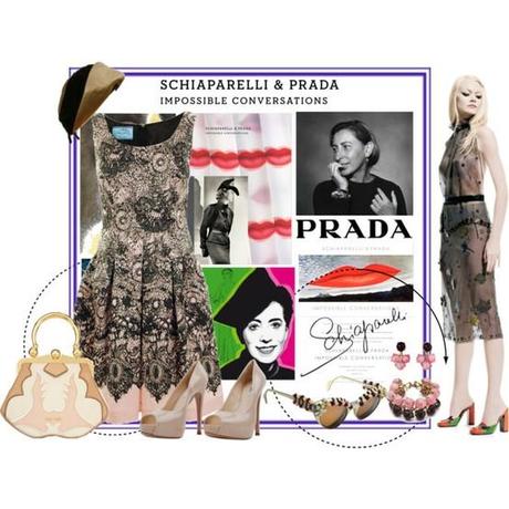 outfit dedicato alla mostra «Schiapparelli e Prada: Conversazioni impossibili» in scena al Metropolitan Museum of Art di New York