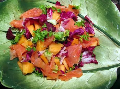 Insalata di salmone affumicato e melone