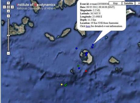 SCIAME SISMICO TRA IL VULCANO SANTORINI E IL CONO SOTTOMARINO KOLUMBUS