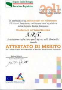 attestao di merito volontariato