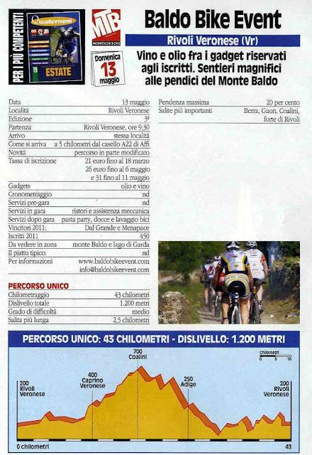 Gf MTB del 13/5 lungo la nostra Penisola. Le schede