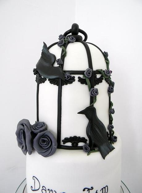 gothic bird cage cake