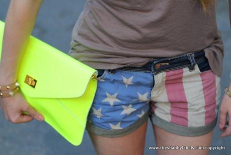 American flag and Shabby fluo bag