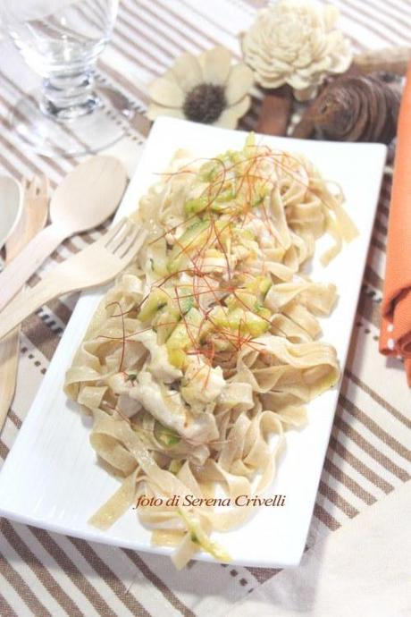 TAGLIATELLE DI FARRO AROMATIZZATI CON CHEVEUX D’ANGE di Dolcipensieri