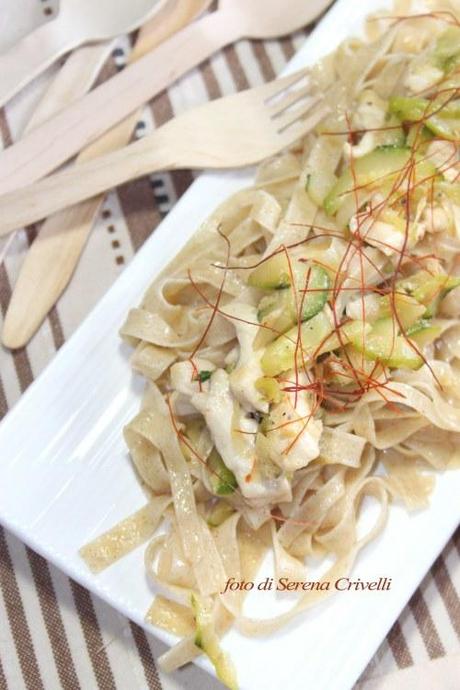 TAGLIATELLE DI FARRO AROMATIZZATI CON CHEVEUX D’ANGE di Dolcipensieri