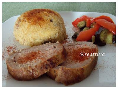 Polpettone alla paprika con verdure affumicate