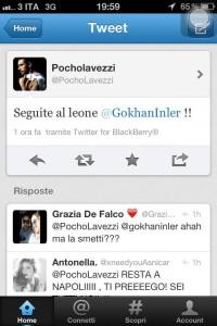 FOTO- Ecco il tweet di Lavezzi: “Seguite il leone Inler…”