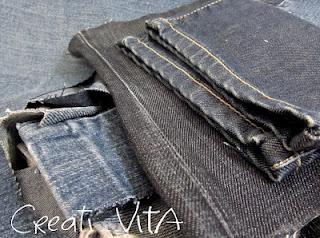 [DECORAZIONE] Pull con decoro in jeans - Jeans embellishment pull