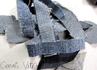 [DECORAZIONE] Pull con decoro in jeans - Jeans embellishment pull