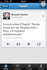 FOTO-Scotto su Twitter: “Lavezzi saluta il Napoli…….”