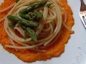 spaghetti alla chitarra crema carote cannella asparagi