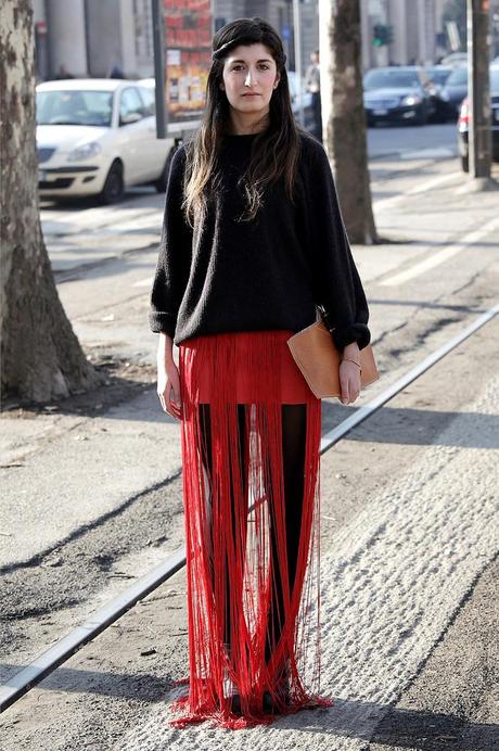 In the Street...Black with a touch of Red...Milan & Paris