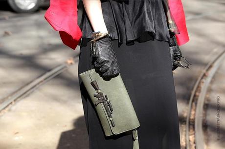 In the Street...Black with a touch of Red...Milan & Paris