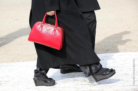 In the Street...Black with a touch of Red...Milan & Paris