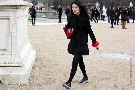 In the Street...Black with a touch of Red...Milan & Paris