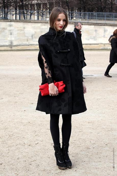 In the Street...Black with a touch of Red...Milan & Paris