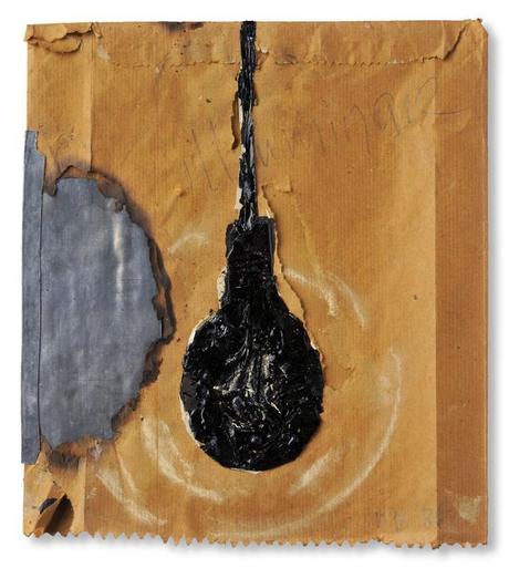 Nakis Panayotidis, Luce, 1987 piombo, catrame su carta, 27 x 24 cm