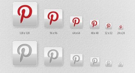 Pack icone in due colori con tema Pinterest