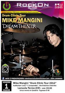 Dream Theater - Mike Mangini terrà una clinic a Lamezia Terme l'1 giugno 2012