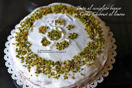 Torta al cioccolato bianco con crema chiboust al limone