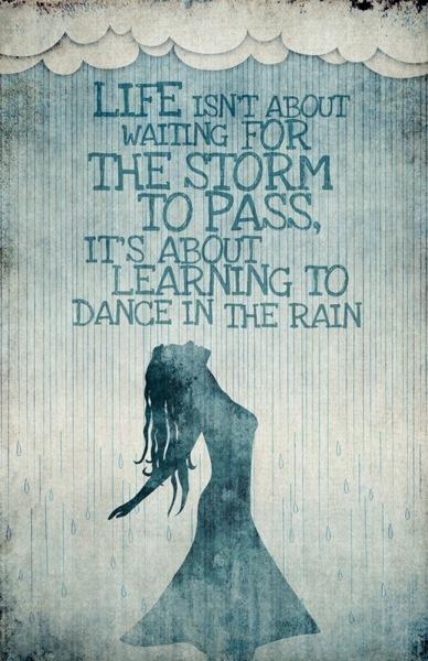 Dancing in the rain!