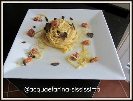 ...carbonara rivisitata...più chic con il tartufo!...