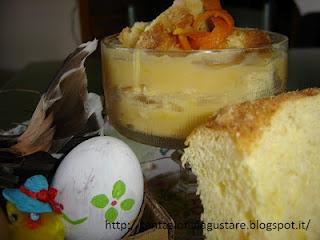 Colomba affogata in crema d'arancia