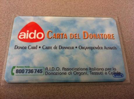 Carta del donatore dell’A.I.D.O.