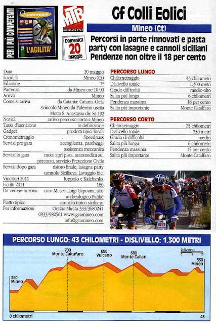 GF MTB del 20/5 lungo la Penisola. Le schede