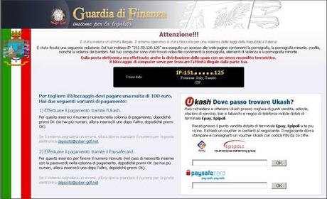 Virus truffa Guardia di Finanza