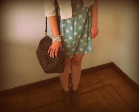 Mint polka dot dress