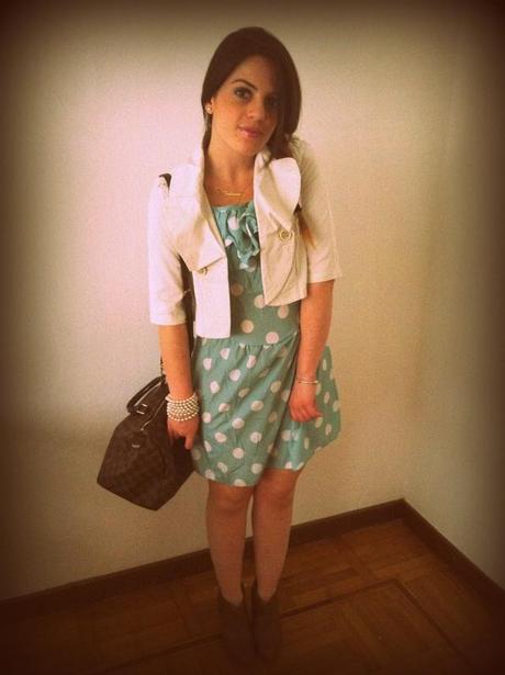 Mint polka dot dress