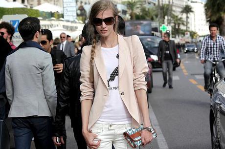 In the Street...White + Powder Pink...La Croisette, Cannes