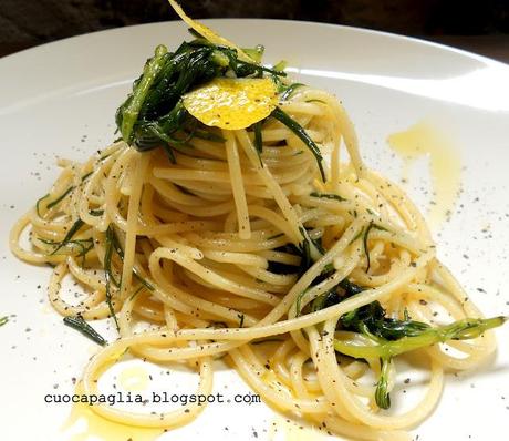 SPAGHETTI CON BARBA di FRATE e ZESTE di LIMONE