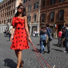 The model (rid) Veronique Francourt in the Piazza  di Spagna - Rome