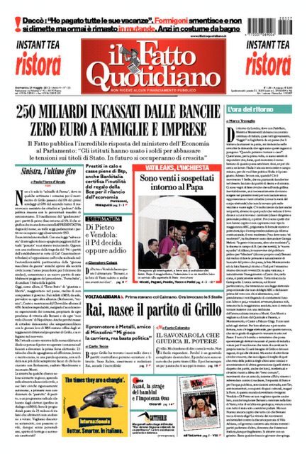 Rassegna stampa domenica 27 maggio