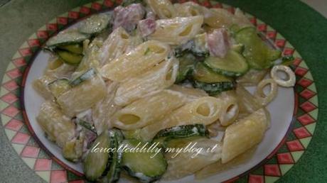 pasta,Philadelphia,zucchine,pancetta,ricetta,penne