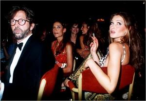 1992: Carla Bruni con Eric Clapton benefit for rain forests