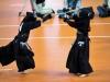 Japanese Yoko Sakuma, right, in action against Japanese Kana Kurokawa during the final of the Individual women competition at the 15th World Kendo Championship in Novara, northern Italy, Saturday 26, 2012. Yoko Sakuma won the gold. (AP Photo/Massimo Pinca, ho)