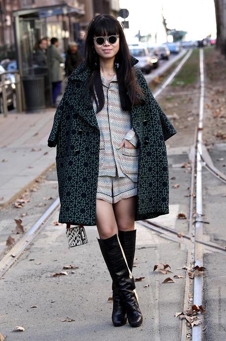 In the Street...Leaf, Ece and Elena in Marni for H&M;, Milan & Paris