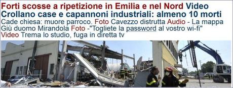 Forti scosse a ripetizione in Emilia e nel Nord Italia: 10 morti e nuovi danni