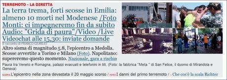 Forti scosse a ripetizione in Emilia e nel Nord Italia: 10 morti e nuovi danni