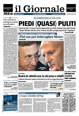 Calcioscommesse, prime pagine giornali in edicola