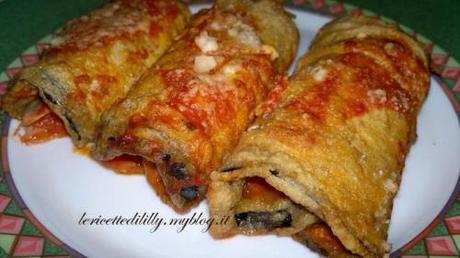 melanzane,involtini,prosciutto,mozzarella,forno,