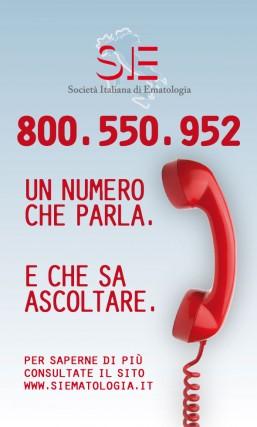 Numero verde per le patologie ematologiche 800 550 952. Un servizio importante 