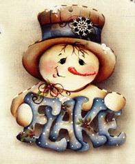 flake snowman ornament