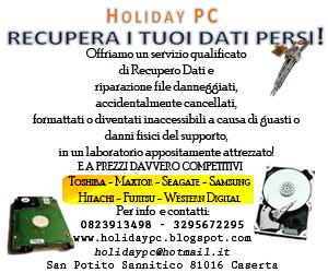 Collaborazione con Holiday PC: Azienda informatica specializzata in recupero dati